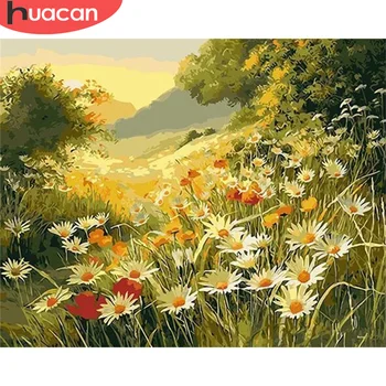 

HUACAN DIY Painting By Number Flower Hand Painted Paintings Drawing On Canvas Gift Pictures By Numbers Scenery Kits Home Decor