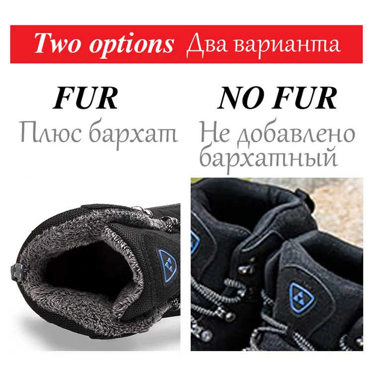 Super Warm Men Snow Boots High Quality Suede Leather Men Plush Winter Boots Outdoor Men Shoes Ankle Snow Boots Winter Men Shoes