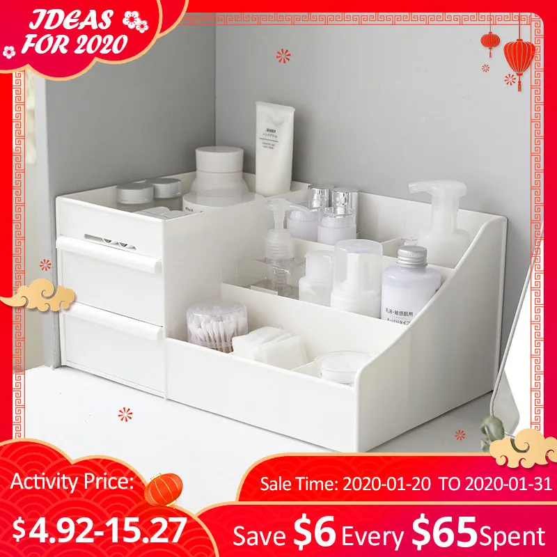 

Large Capacity Cosmetic Storage Box Drawer Makeup Organizer Dressing Table Skin Care Rack House Container Mobile Phone Sundries