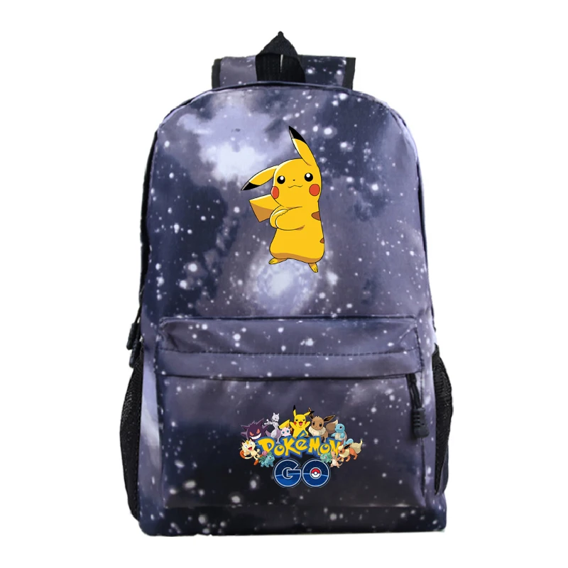 Милый рюкзак Pokemon, холст, Пикачу, для мальчиков и девочек, подростков, школьные сумки, рюкзак на плечо, унисекс, дорожная сумка - Цвет: 7