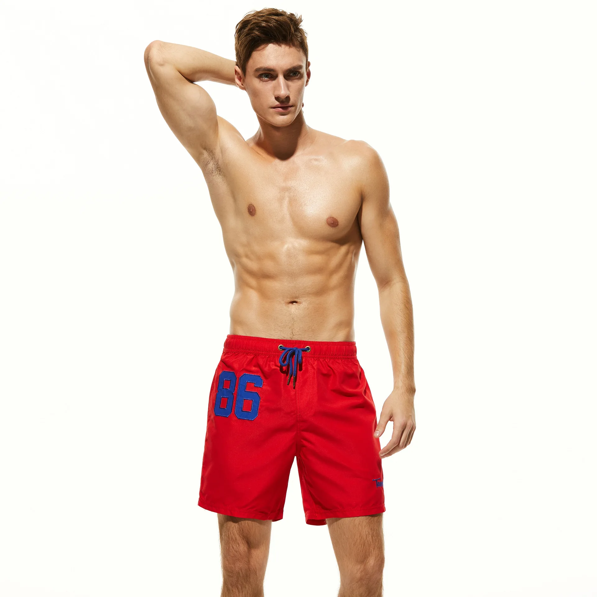

For tauwell Summer New Style MEN'S Beach Pants Solid Color Sports Casual Shorts Quick-Dry Fashion 3 Pants