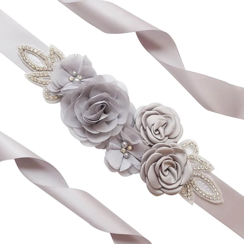 Розовый белый Trouwjurk riem имитация розы Элегантные украшения пояс аксессуары цветок свадебное платье бисером пояса платье ремни