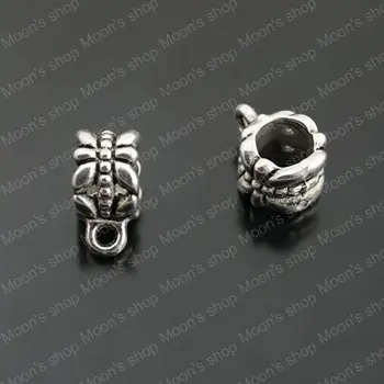 

Wholesale 8*6mm Antique Silver color Alloy Large hole beads with hanging 50 pcs(JM3515)