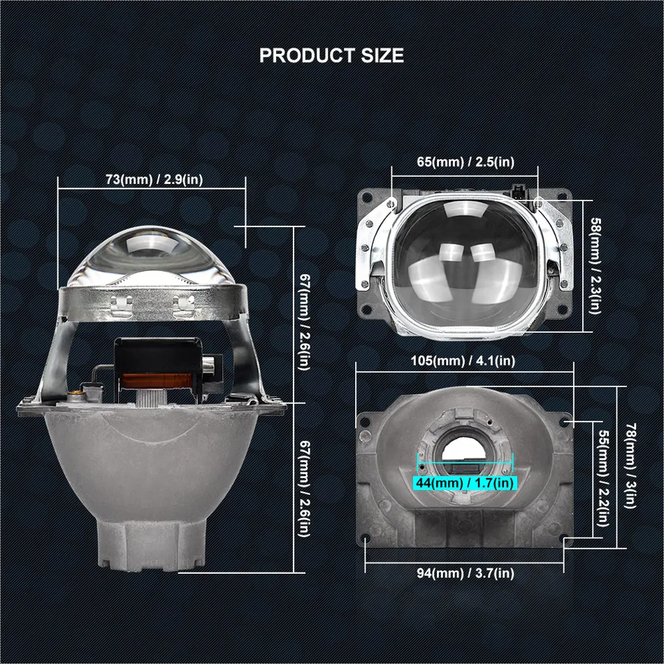RACBOX 2 шт. 3,0 дюймов H7 Q5 Bi xenon HID объектив проектора металлический держатель подходит для H7 лампы ксеноновые HID Xenon комплект фар для стайлинга автомобилей