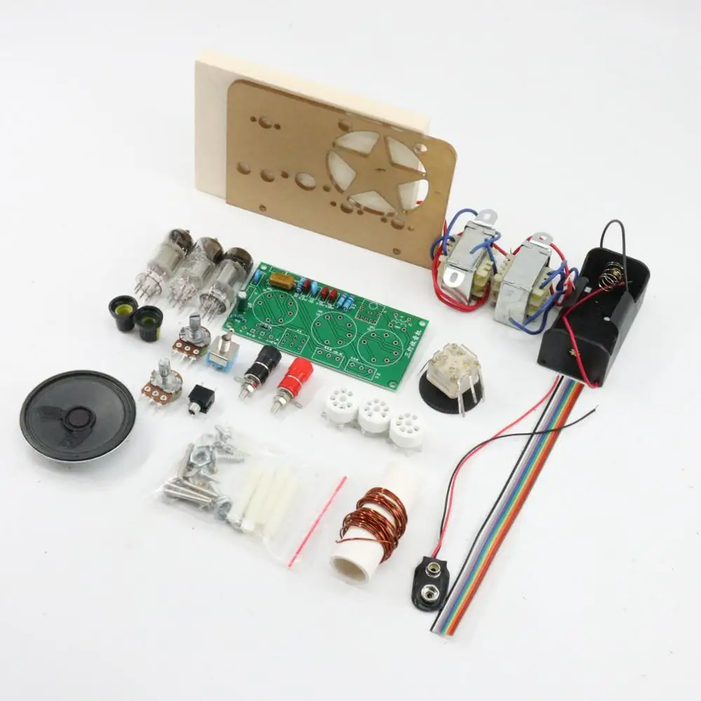1PCS/LOT Regenerative DC three lamp tube shortwave radio kit CW SSB receiver battery-powered shortwave