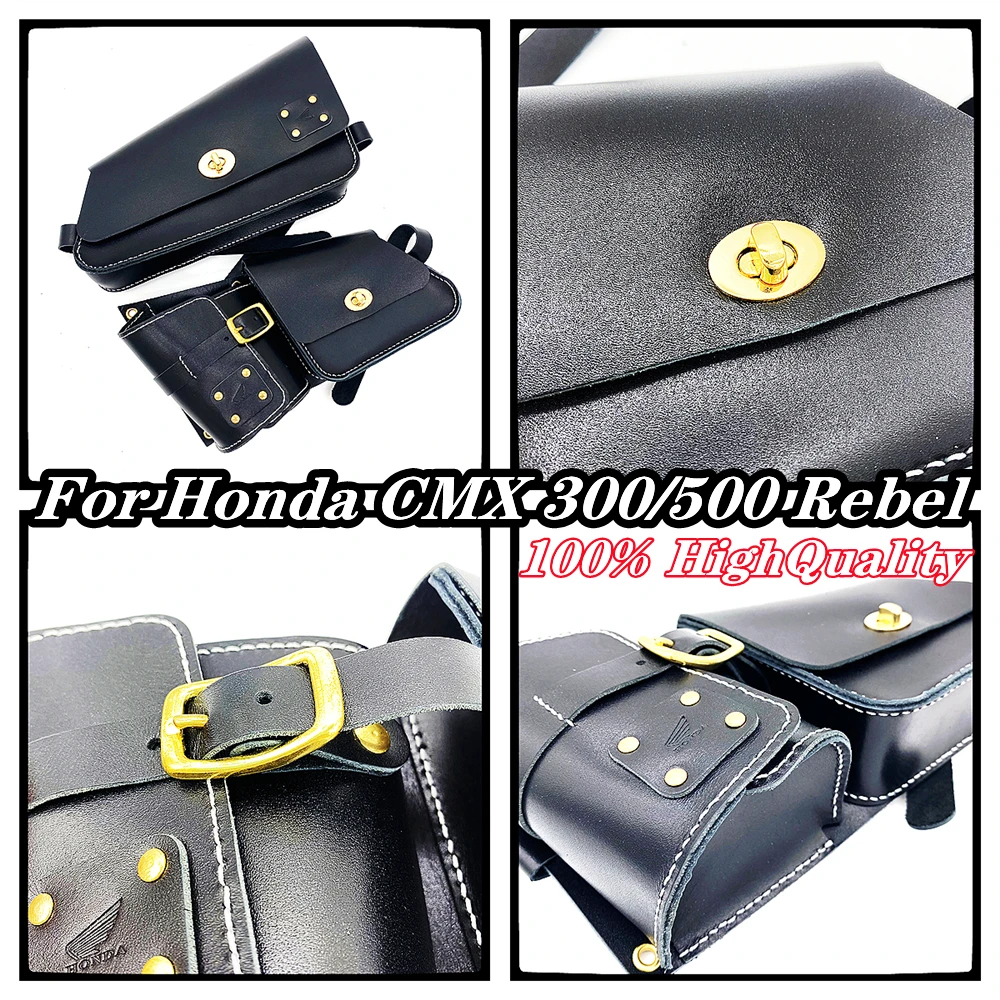 

For Honda CMX300 CMX500 Rebel 300 500 CMX Side Frame Bag Handmade Cowhide Bag Retro Bag Motorcycle Storage Bag Accessories