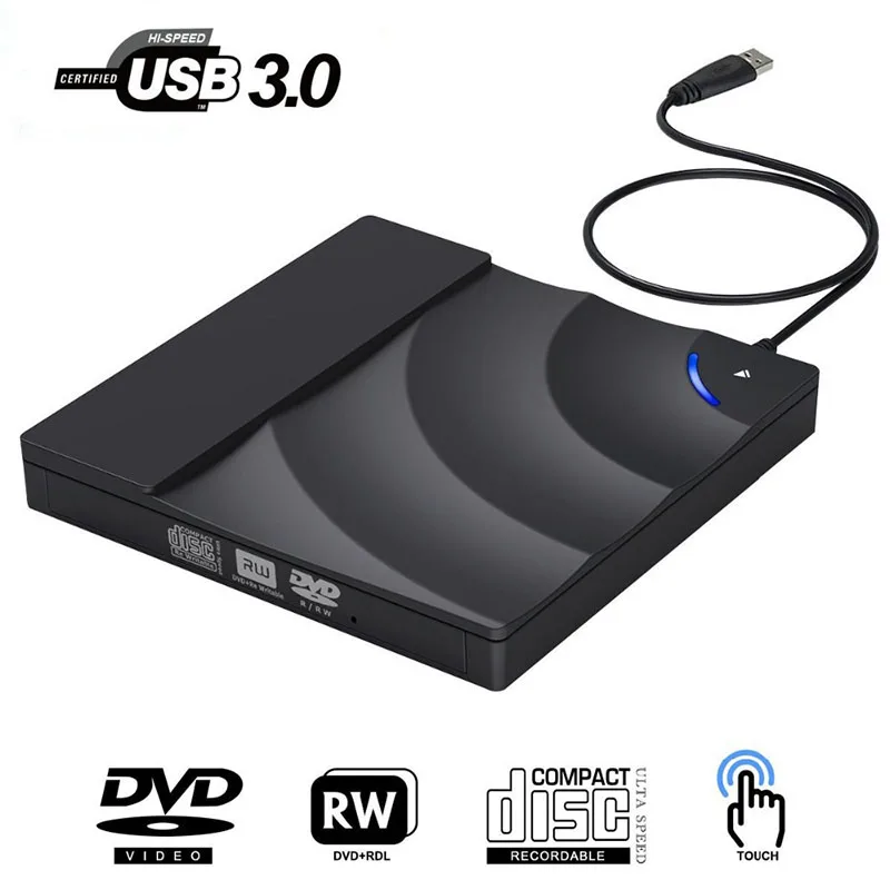 Портативный Высокоскоростной USB 3 0 внешний тонкий диск для чтения дисков ПК