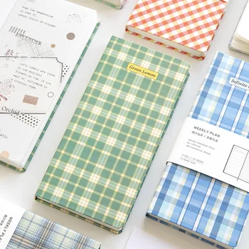 

Kawaii Cute Grid Plaid Notebook Stationery Diary Agenda Pocket Notepad Planner Weekly Book School Supplies Bullet Journal sl2762
