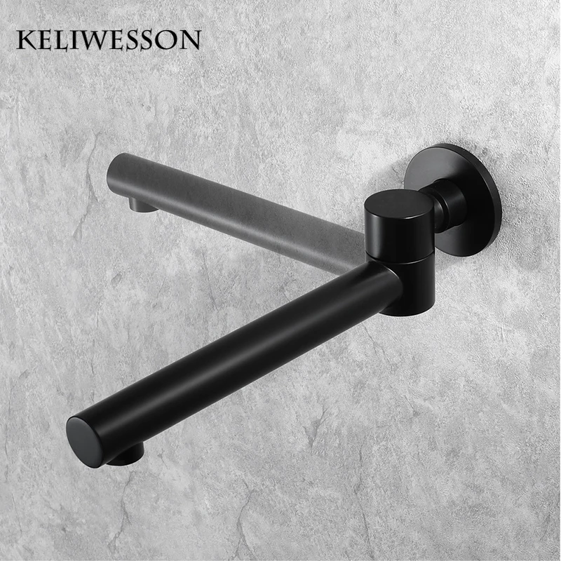 

Black Shower Spout Water Bath Tub Bibcocks 180 Degree Rotation Bathroom Basin Faucet Showers Taps Brass Square
