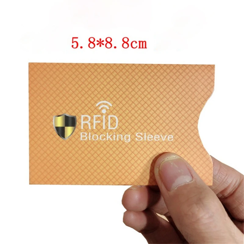 5 шт., защита от кражи для RFID, защита для кредитных карт, блокировка, держатель для карт, рукав, кожаный чехол, Защита, Чехол для банковских карт, новинка - Цвет: Оранжевый