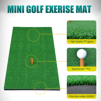 

Portable Sports Golf Home Training Turf Mat Indoor Golf Practice Hitting Mat Rubber Tee Holder Realistic Grass Putting Mats