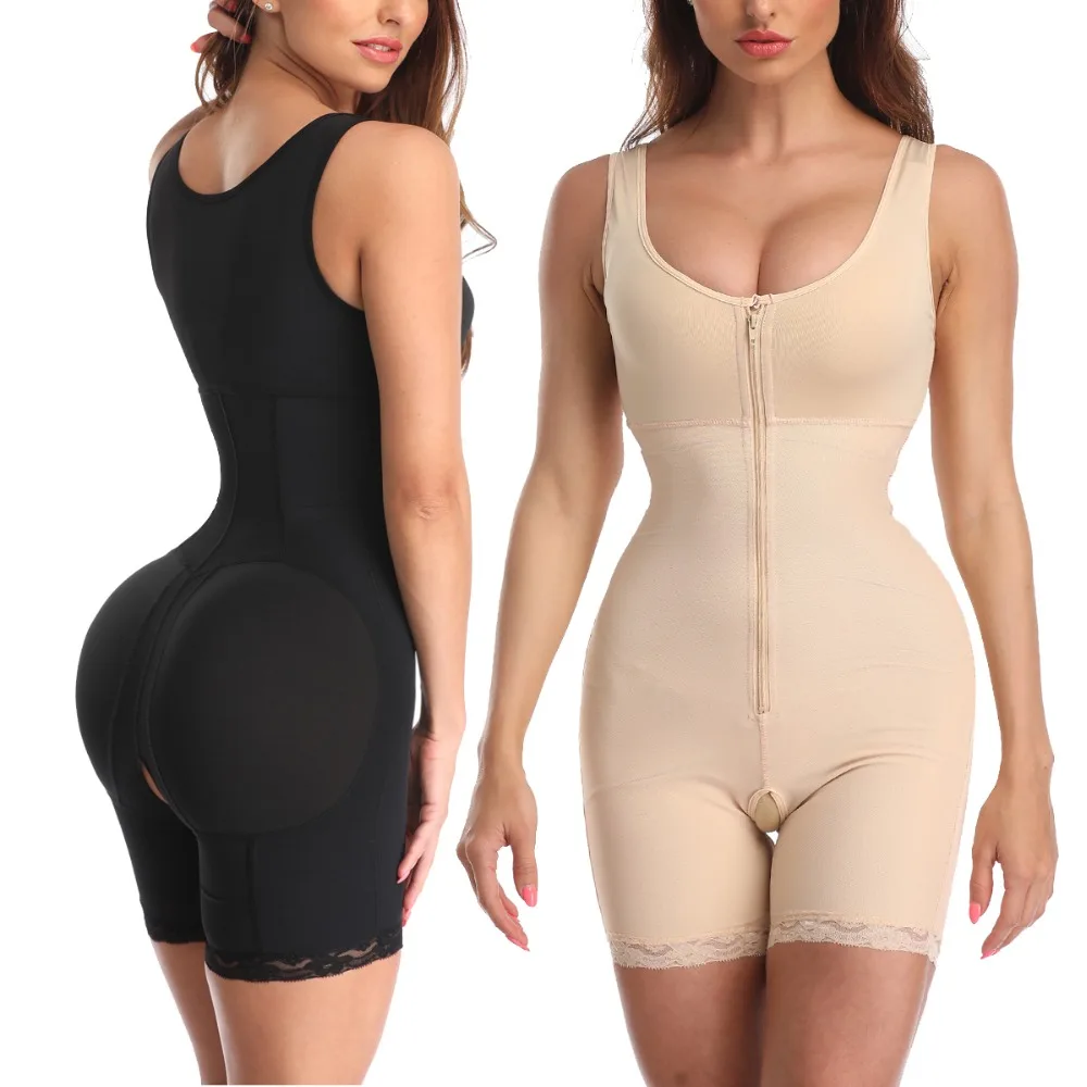 assets by spanx Zip Waist Lace Slimming Shaper Corset Control Shapewear Butt Lifter Strap Body Shaper Underwear Bodysuit Women Plus Size S-6xl backless shapewear