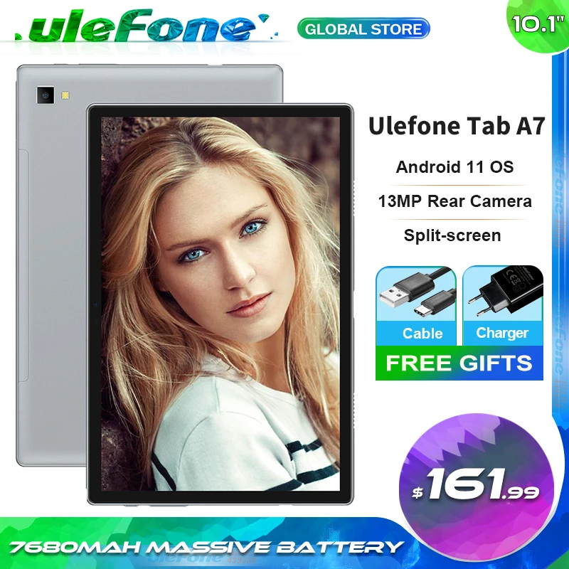 Планшет Ulefone Tab A7 4 + 64 ГБ экран 10 1 дюйма Android 11 4G двойная камера 13 МП | Мобильные