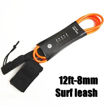 

orange Surf surfboard Leash 12ft-8mm Leash Para Surf Rope SUP Surfboard leash surfing Stand up paddle board leash