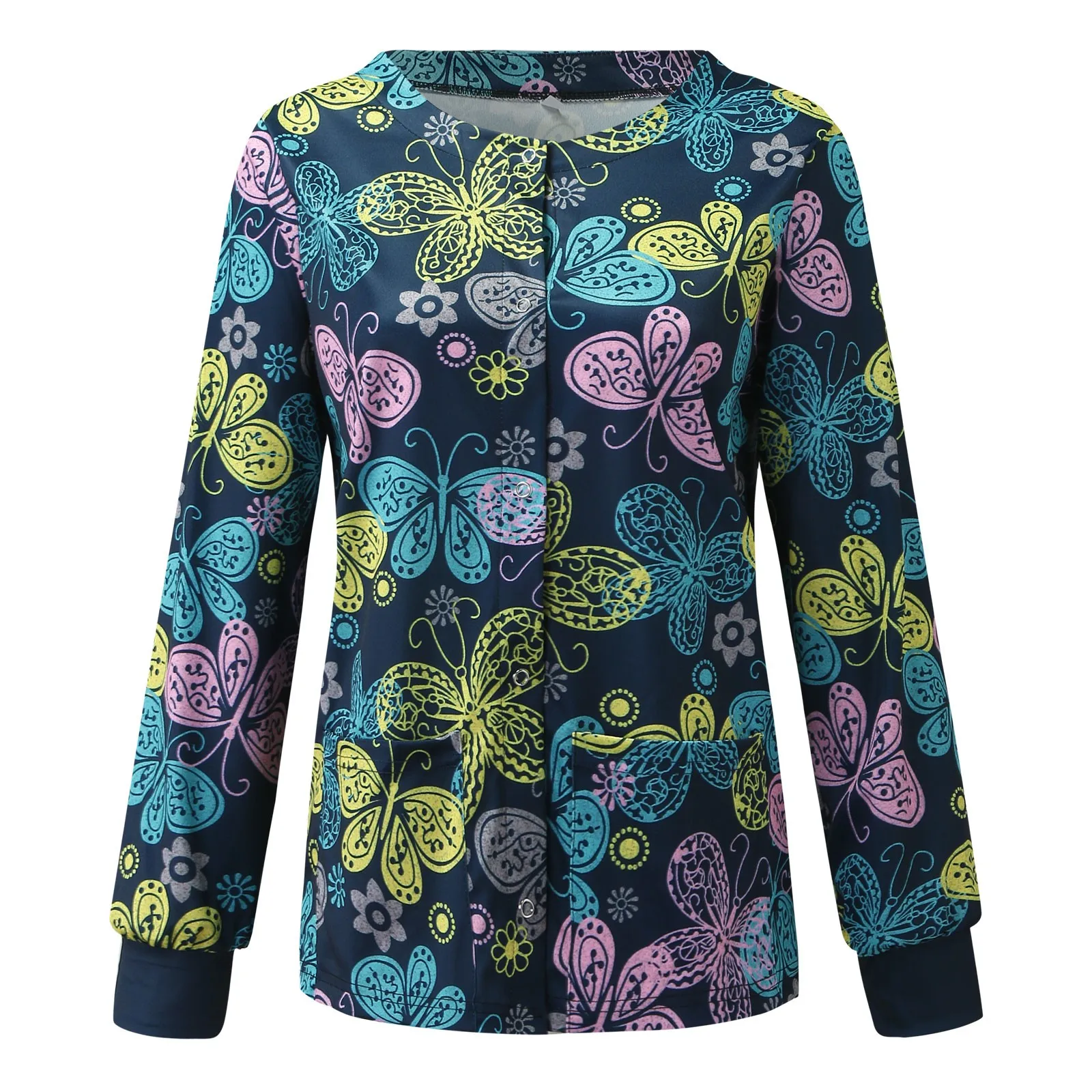 3xl Scrub Top Women Nurse Uniforms Long Sleeve Animals Pattern Working Uniform Blouse Nursing Scrub Workwear Medical Uniforms