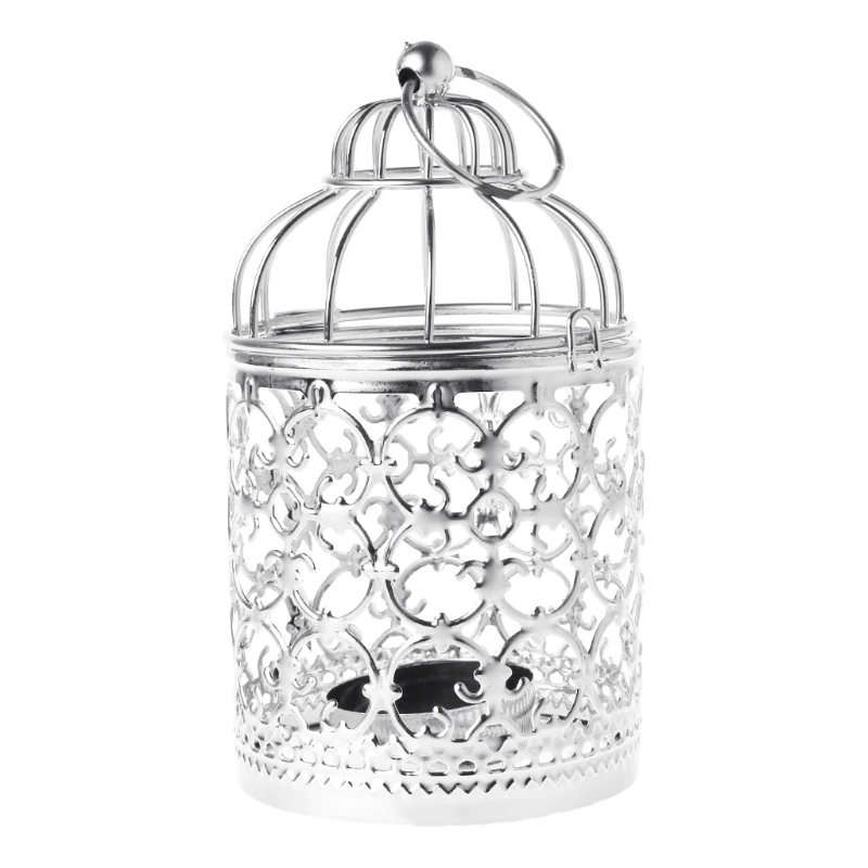 Полый Держатель Подсвечники Tealight подвесной фонарь винтажная клетка для птиц 3 цвета GXMA