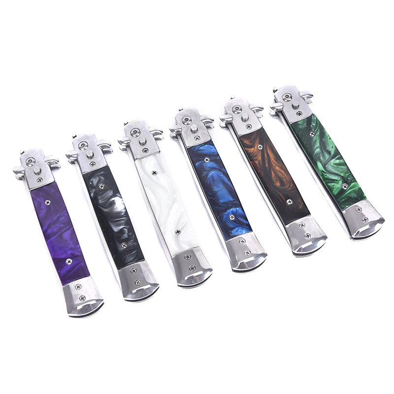 New1pc Foldable Automatic Stainless Steel Combs Brushes Hair Trimmer Comb Brush Accessories Mens Pocket Knife Comb Oil Hair Comb