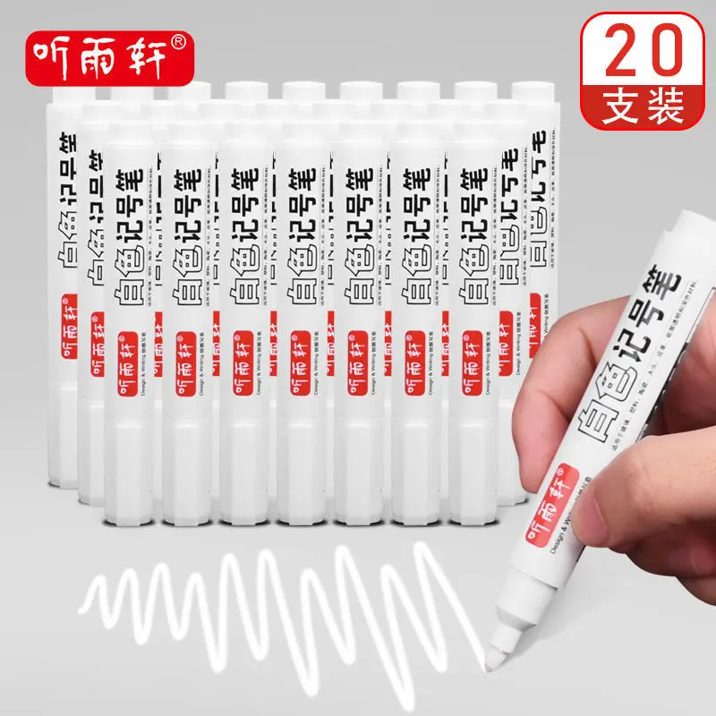 3/5pcs Metal Permanent Marker Pens 6mm White Paint Pen For Leather Fabric Metallic Markers Craftwork Oily Art Supplies