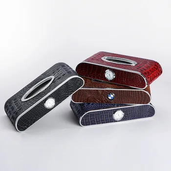 

Car Tissue Box Stop Sign Creative Multifunctional Paper Box Special Car Carrier Tape with Diamond Clock Stop Sign