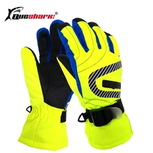 Детские теплые лыжные перчатки для сноуборда, ветрозащитные водонепроницаемые уличные утолщенные велосипедные перчатки для мальчиков и девочек на зиму