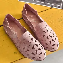 

Summer Women Flat Shoes Soft Casual Loafers Female Ballet Flats Sweet Cut Out Suede Slip On Moccasins Breathable Ladies Footwear