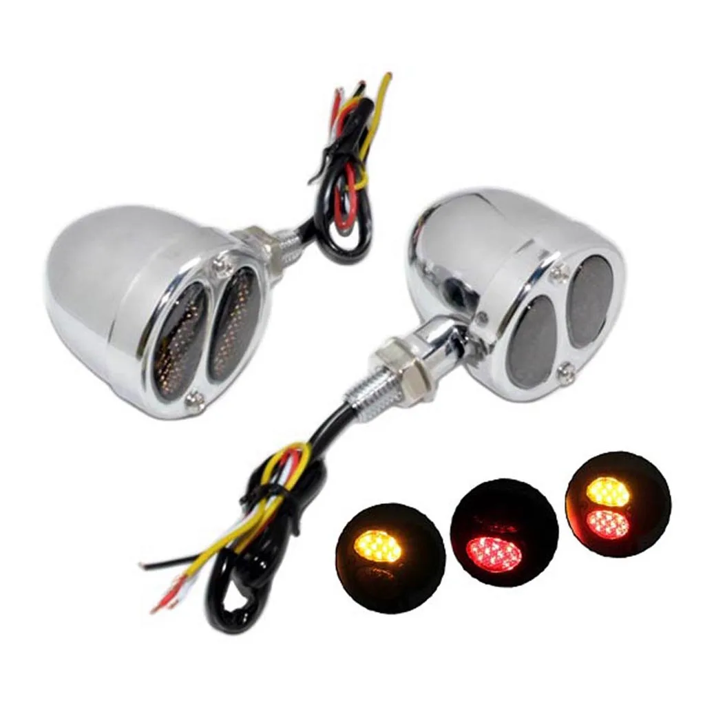 Silver LED Turn Signal Indicator for Motorcycle Scooter Quad Dirt Bike