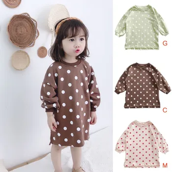 

Autumn Girl Dress Cotton Long Sleeve Children Dresses Polka Dot Kids Dresses for Girls Fashion Girls Clothing x