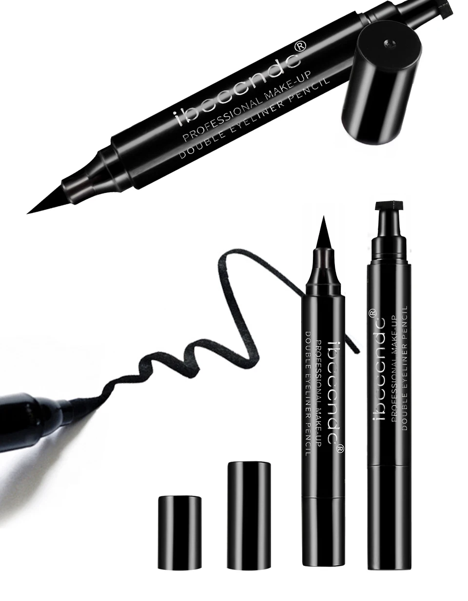 IBCCCNDC бренд макияж Черный жидкая подводка для глаз карандаш Быстросохнущий водостойкий черный двухсторонний макияж марки крыло подводка