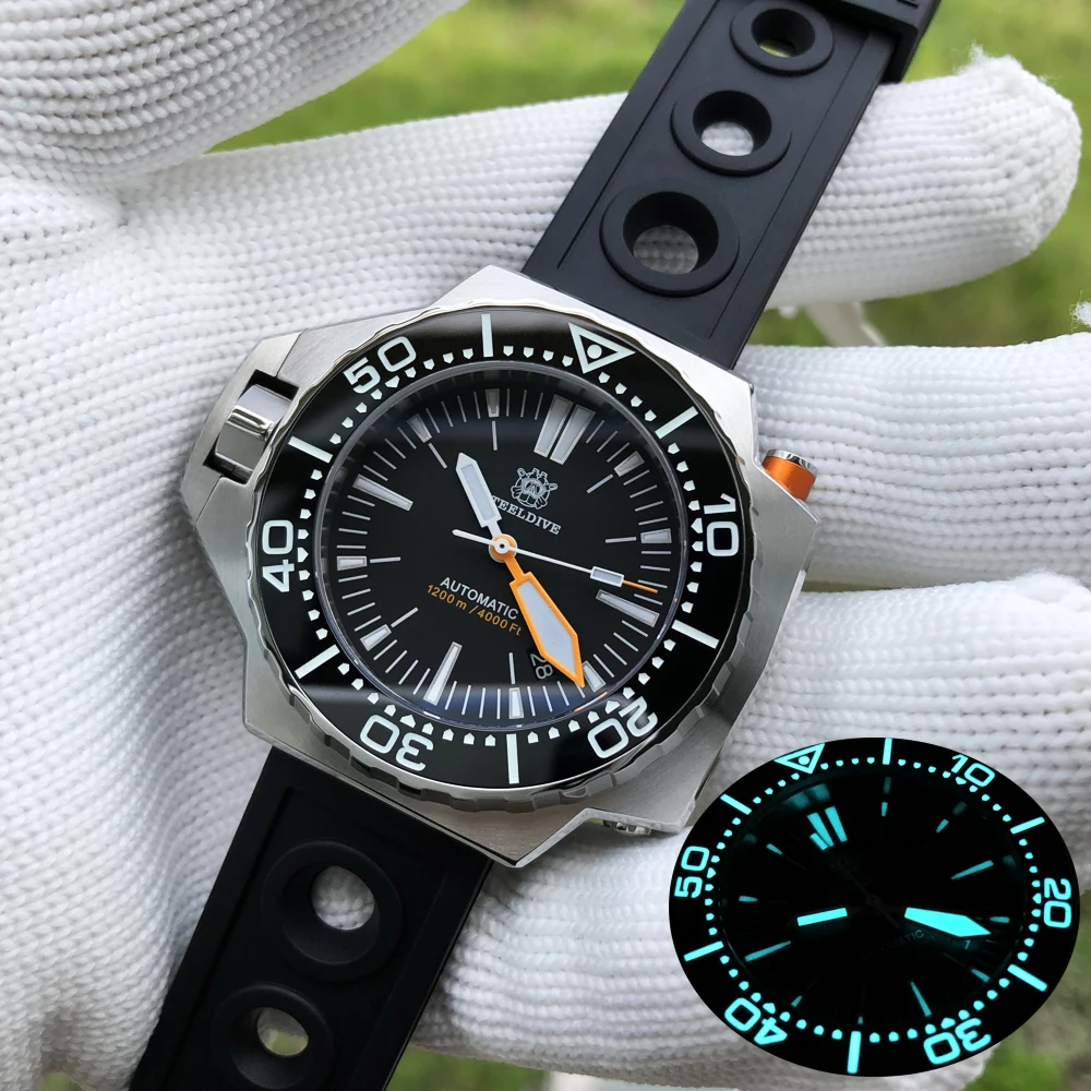 STEELDIVE 1969 Diver Watch Men Automatic Mechanical Watch 1200m Waterproof NH35A Sapphire Crystal C3 Luminous Mechanical Watch afbeelding