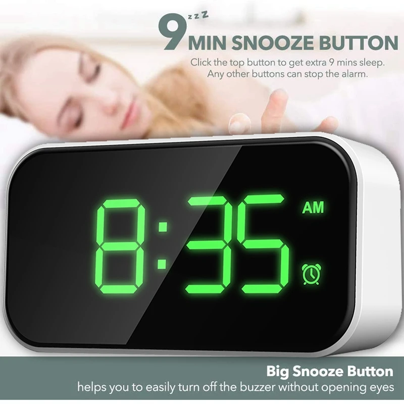 LED Digital Alarm Clock with USB Port Snooze Table Clock Electronic Clock #VIC 