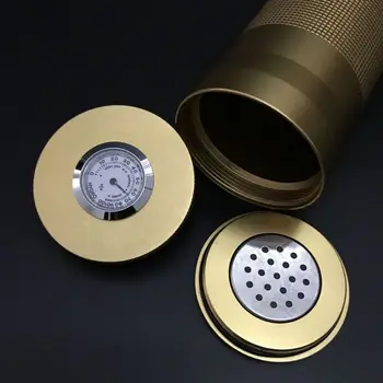 

Holder 2pcs Portable Cigar Tube Box Metal Hygrometer Container Storage Portable Humidor Smoking Travel Accessories Men's Gadget