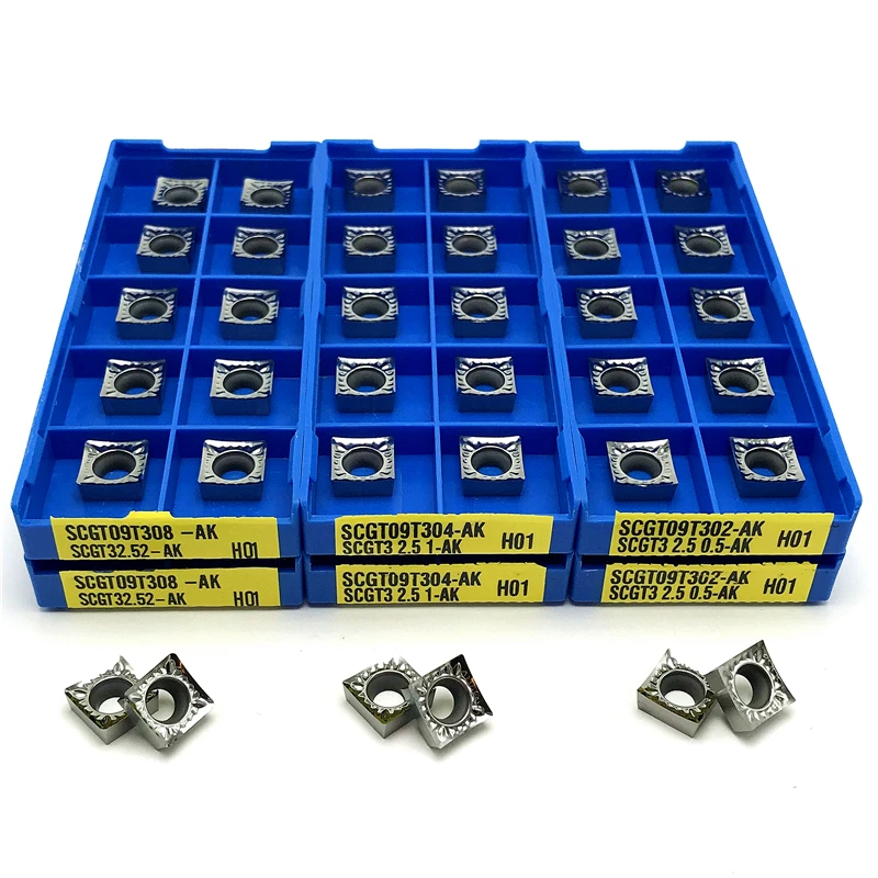 Inserts Carbure SCGT09T308-AK - Lot De 10 - Pour Usinage Aluminium Semi-finition