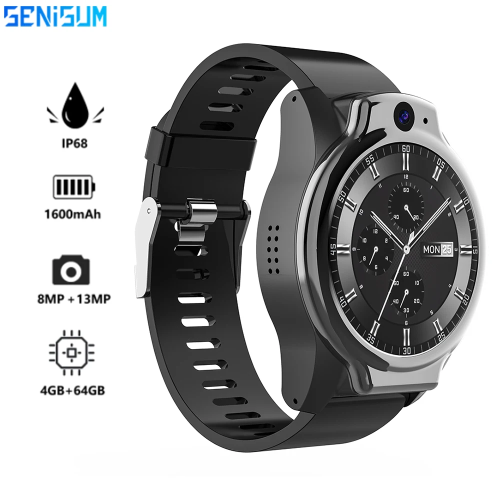 

2021 New 4G Smart Watch Man Woman Android 10 4GB 64GB WIFI GPS GLONASS AGPS Position Video Chat Real IP68 Swimming Sports Watch