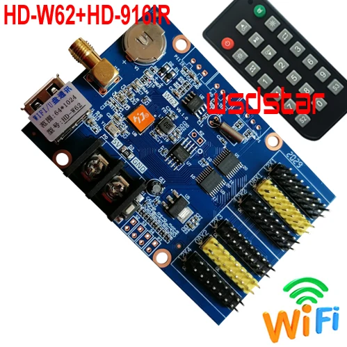 HD-W62+HD-916IR IR remote LED controller 2*HUB08 4*HUB12 1024*64 WIFI Single Color P10 display control card | Электронные
