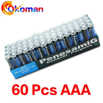 

60pcs 1.5 V AAA battery Carbon Piles UM4 Strong Explosion -1.5 Volt AAA Non -Mercury Battery