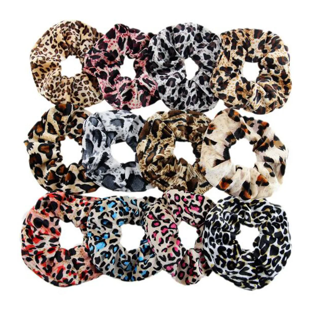 

Leopard Velvet Scrunchies Girls Elastic Hair Ring Rope Band Ponytail Holder Hair Ties Women Girls HairBand Hair Accessories