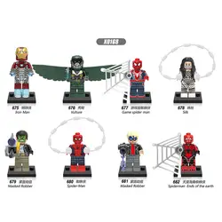 X0168 Одиночная продажа строительные блоки Супер Герои Человек-паук Железный человек Игра в масках роббот кирпичи фигурки для детей игрушки