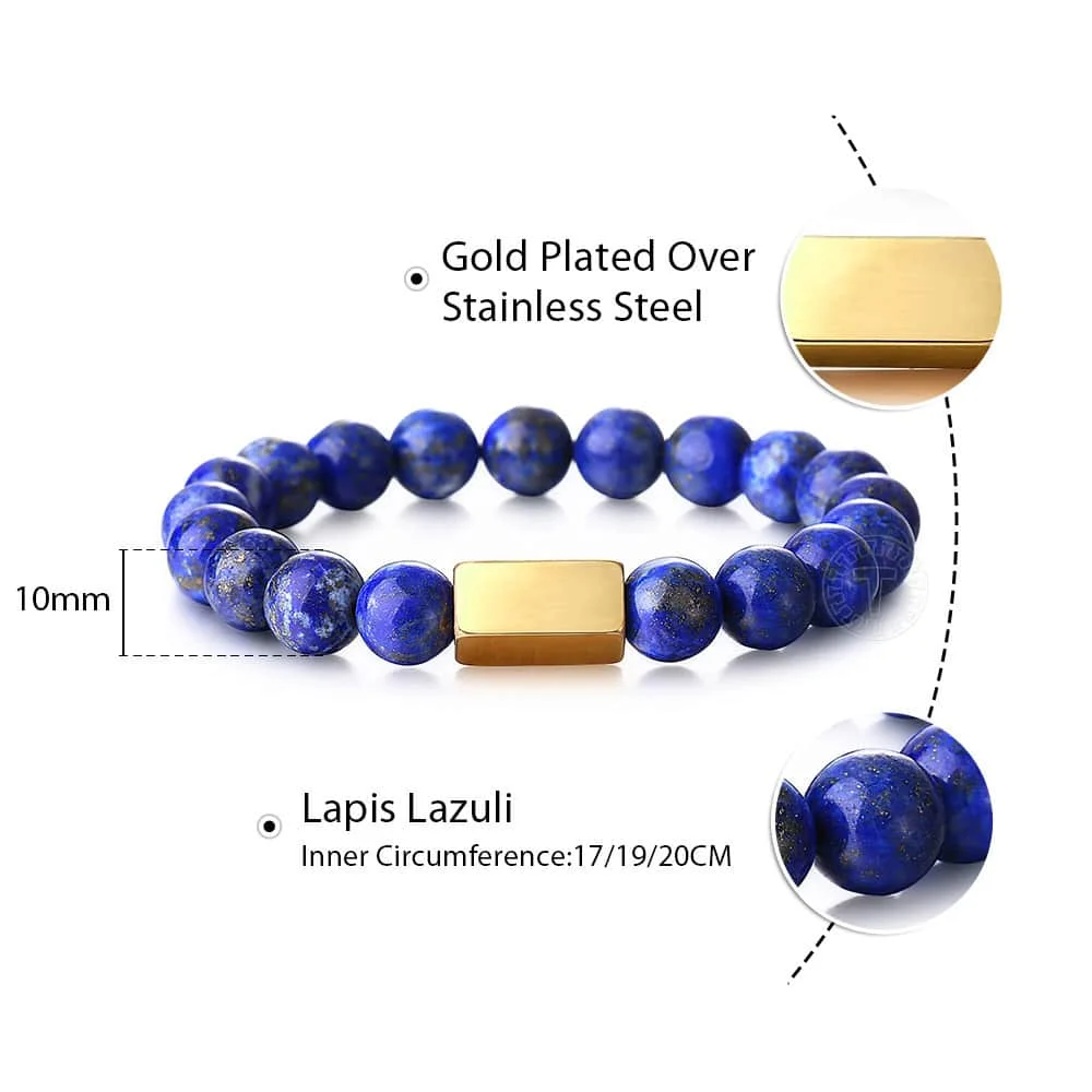 05 Lapis Lazuli Натуральный камень 10 мм браслет из бисера персонализированный гравировальный камень из лавы Орел тигровый глаз эфирное масло для мужчин и женщин PZ016 - Цвет камня: 05 Lapis Lazuli
