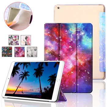 

For iPad 10.2 2019 Case Air 10.5 PU Leather Smart Cover for ipad air 1/2 9.7 2017 cover ipad 2018 6th TPU Soft Back tablet case