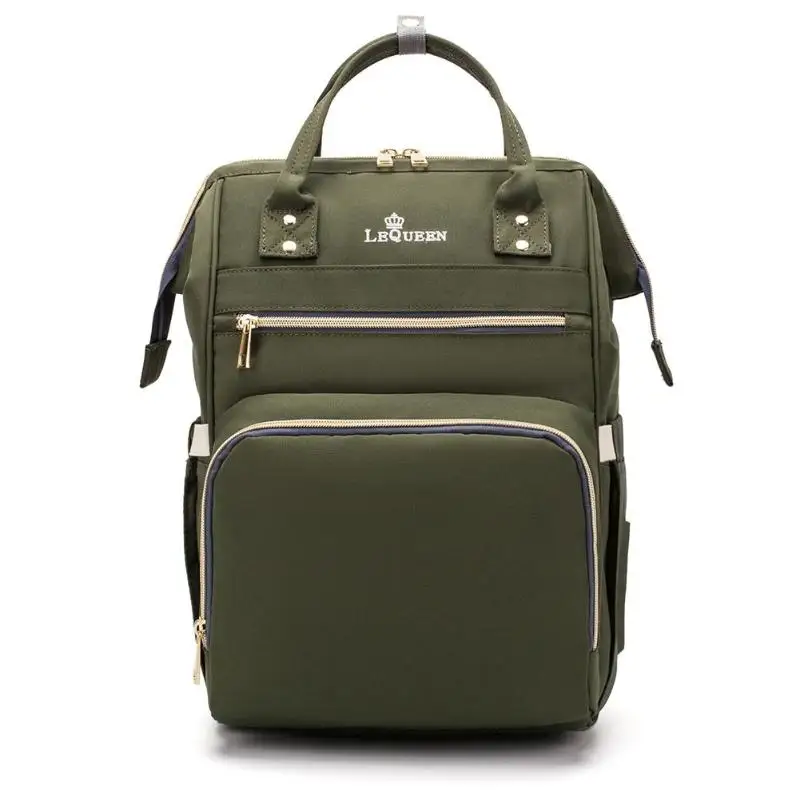 Сухое молоко для младенцев подгузник рюкзак однотонные Цвет многофункциональная Мумия большой Ёмкость дорожные сумки для подгузников мягкую ткань Оксфорд сумка для детской коляски - Цвет: Армейский зеленый