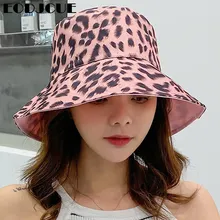 Два возможность носить на обе стороны леопардовой расцветки женская панама k поп Боб шляпа Панама Бич Шляпа От Солнца Рыбалка, рыбак кепки
