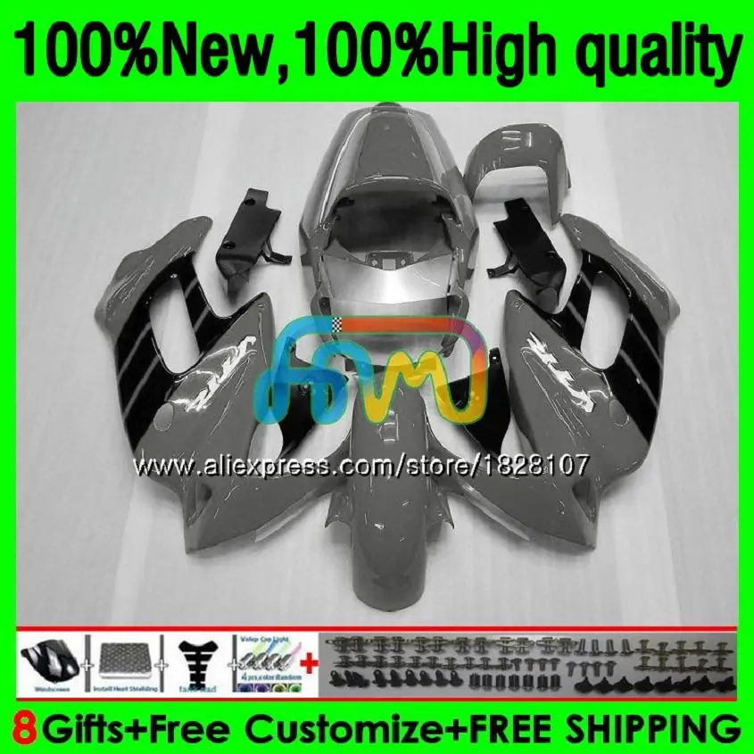 VTR1000F для HONDA SuperHawk VTR1000 F 97 98 02 03 04 05 147BS.70 серого и черного цветов VTR 1000 1000F 1997 2002 2003 2004