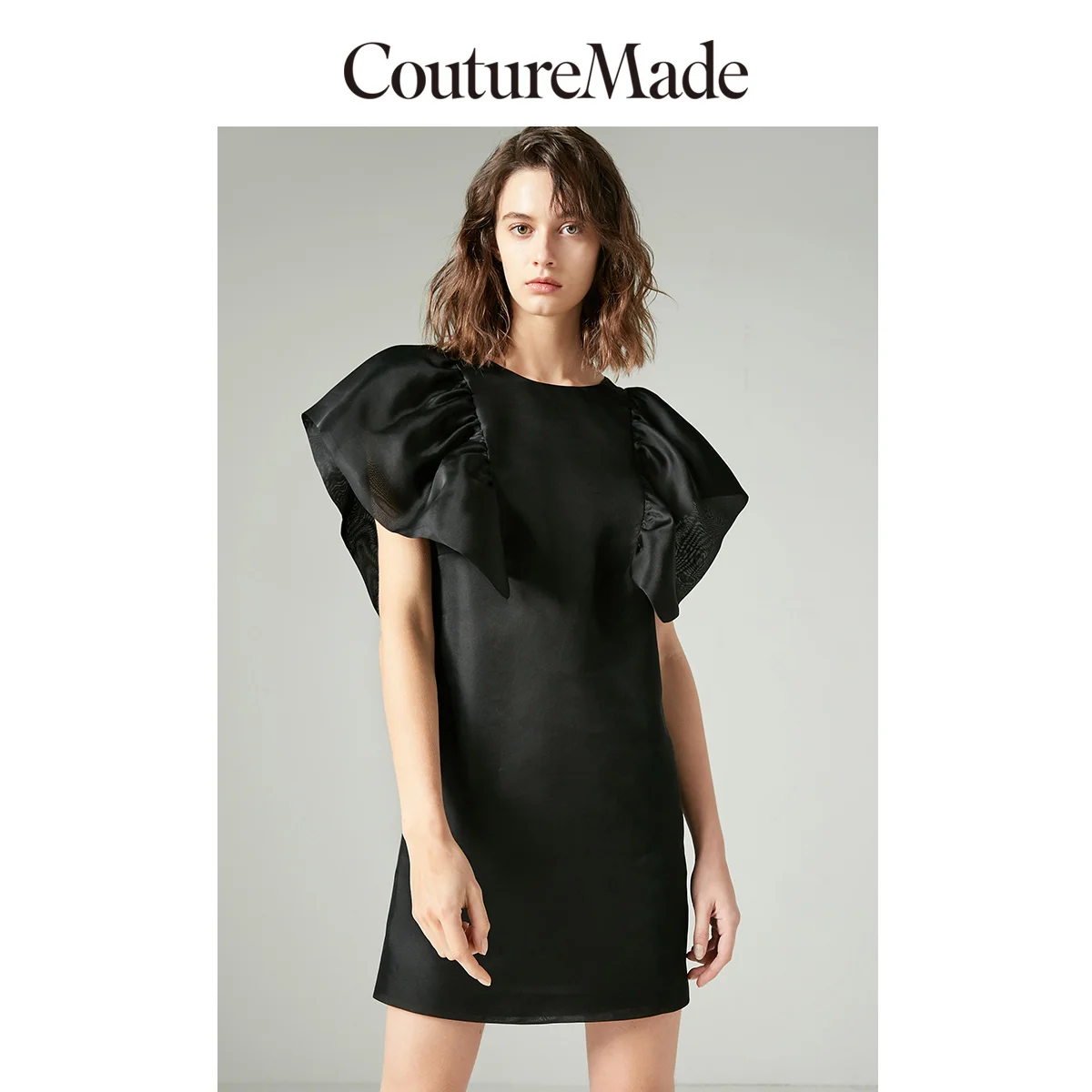 Vero Moda Couturemade Vrouwen 100% Moerbei Zijde Ruches Mouwen Ronde Hals Party Dress | 31846Z502