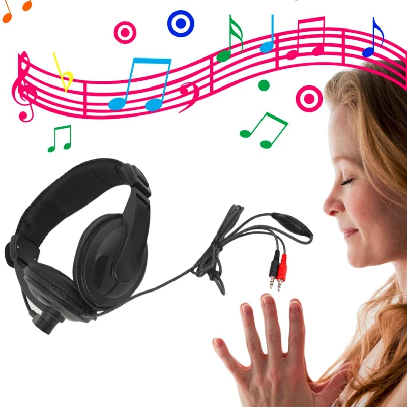 750 Headset Computer Headset Headset with Wire Controlled Microphone 3 5 mm Gaming Headset Adjustable