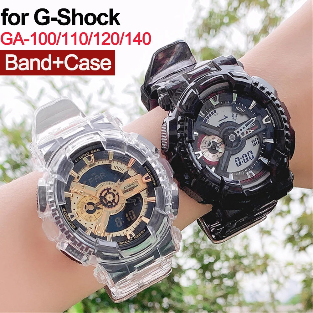 Harz Ersatz Armband für Casio G Schock GA 110/100/120/140 GD 100/110/120  GLS 100 GAX 100 Transparent Fall Band Armband|Watchbands| - AliExpress
