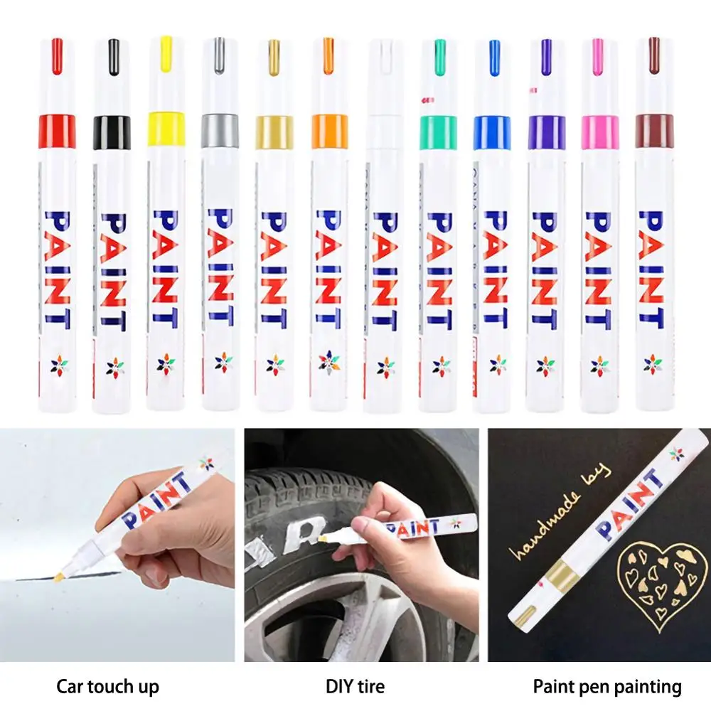 

12-color Paint Pen, No Fading, Quick-drying, Long-lasting, Bright Oil-based Fin-tip DIY Album Super Cool Black Card Graffiti Pen