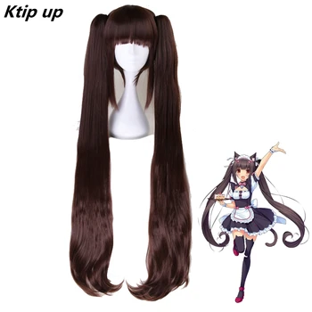 

Ktip Up Chocola NEKOPARA Cosplay Wig Chocolate Heat Resistant Synthetic Hair Chocola Cosplay Hair
