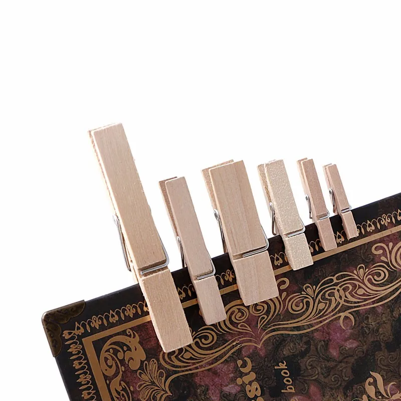 50pcs 25-72MM Natural Wooden Clothes Photo Paper Peg Clothespin Craft Clips
