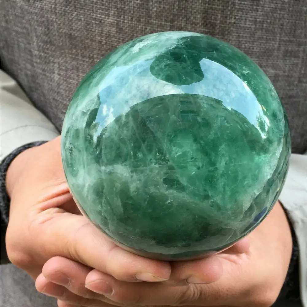 Флюоритовая Хрустальная Ball Natural Green кварцевое украшение Home Reiki Ore Energy Stone лечебный