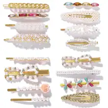 Best lady Trendy Hair Pins Sets For Women Wedding Korean Simulated Pearls Girls Party Bohemian Headwear Gifts Hair Accessories